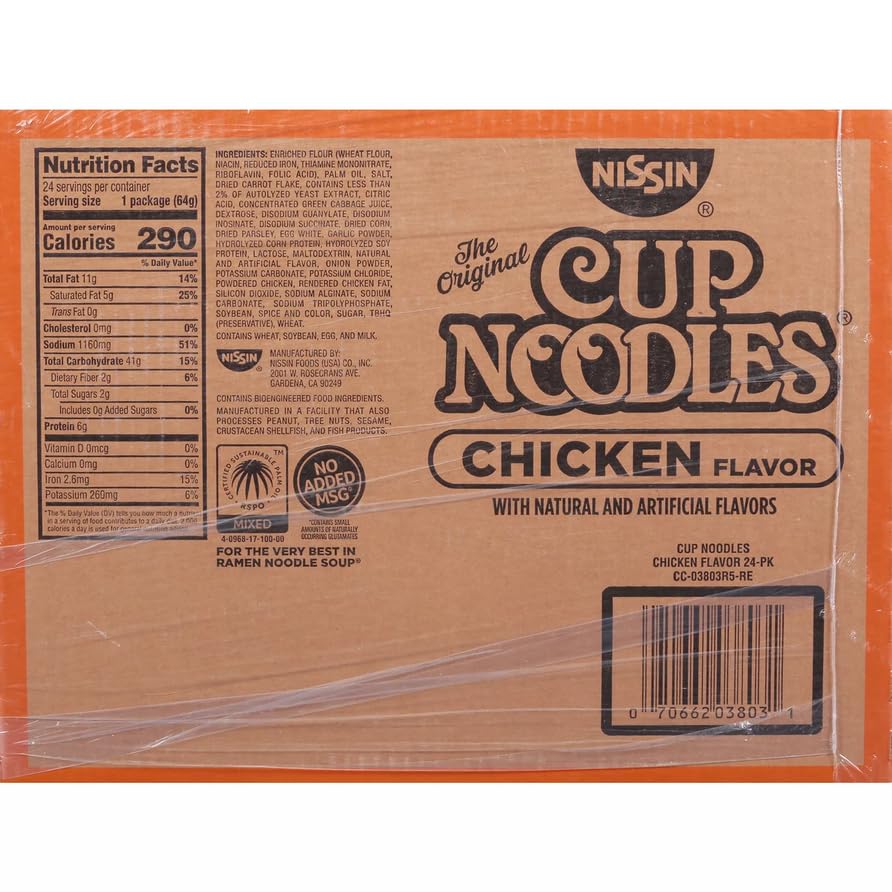 Cup Noodles Ramen Noodle Soup, Chicken Flavor 2.25 Ounce (Pack of 24)
