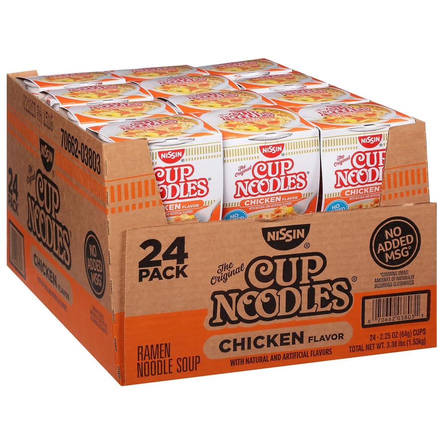 Cup Noodles Ramen Noodle Soup, Chicken Flavor 2.25 Ounce (Pack of 24)