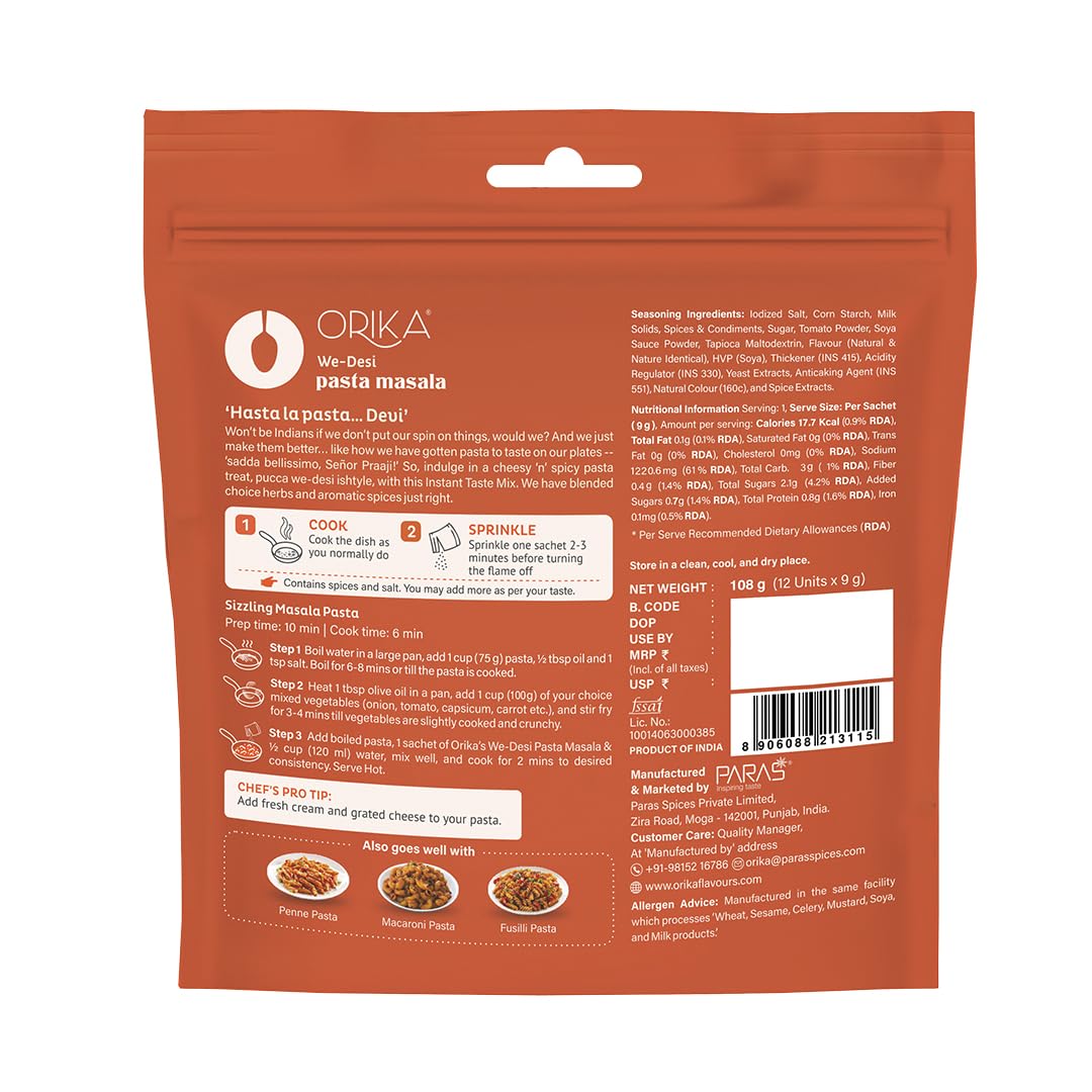We-Desi Pasta Masala, All in One, 12 single