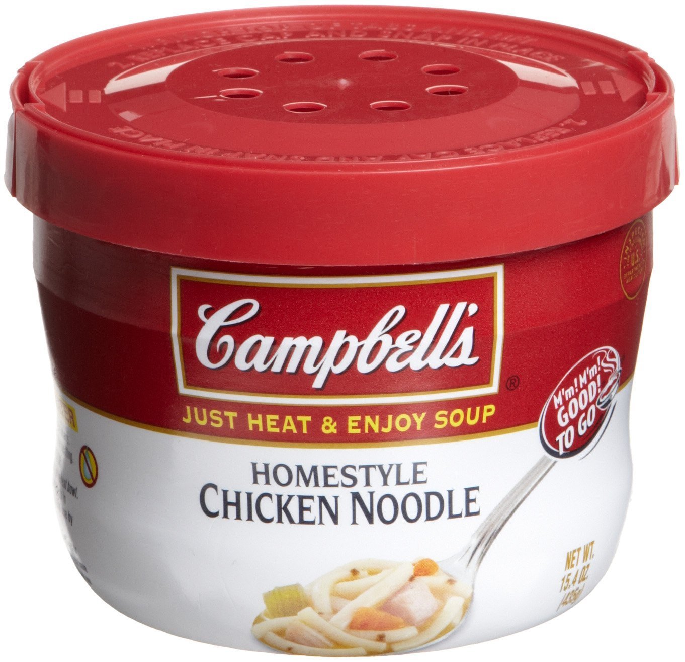 Campbell's Homestyle Chicken Noodle Soup Microwavable Bowl, 15.4 Ounce (Pack of 8)