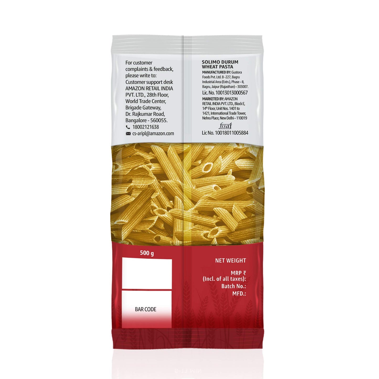 Solimo Durum Wheat Penne Pasta 500 g Pack of 2