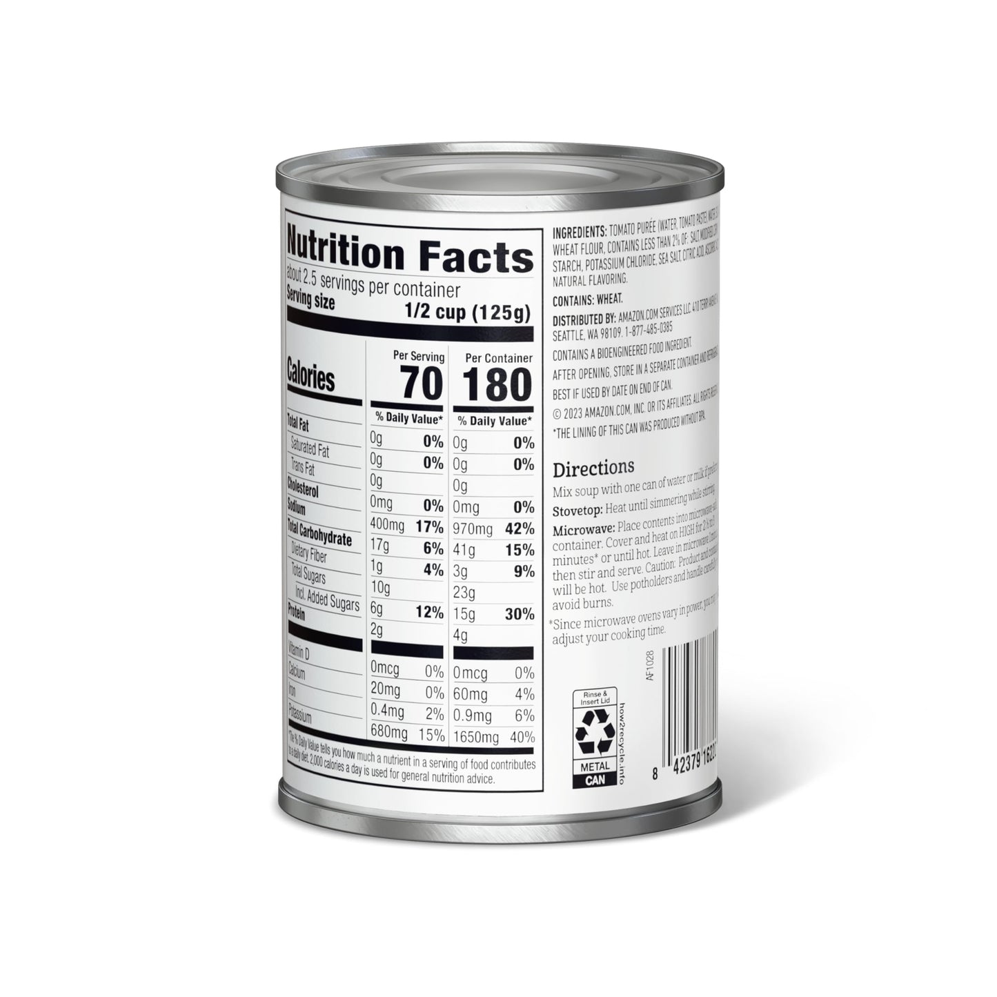 Amazon Fresh, Condensed Tomato Soup, 10.75 Oz (Previously Happy Belly, Packaging May Vary)