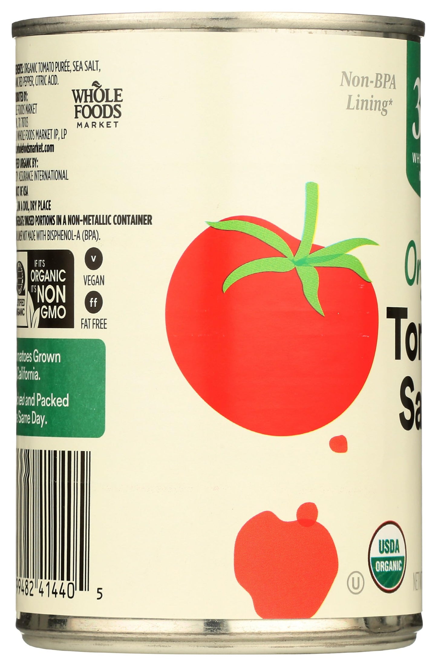 365 by Whole Foods Market, Organic Tomato Sauce, 15 Ounce