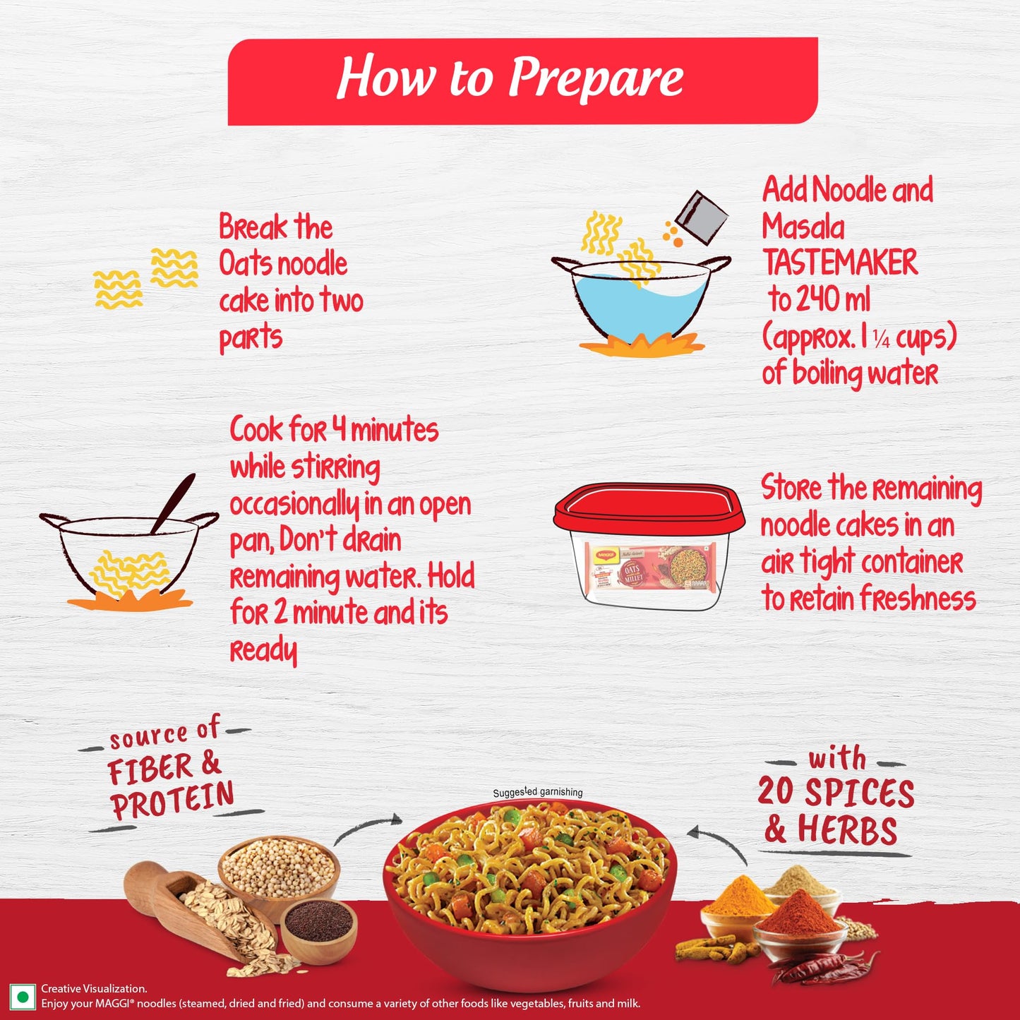 Nutri-Licious Masala Oats Instant Noodles With Millet Magic