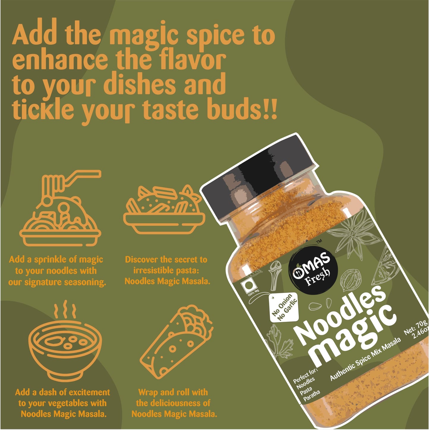 No Garlic Noodles Magic Authentic Spice Mix Masala