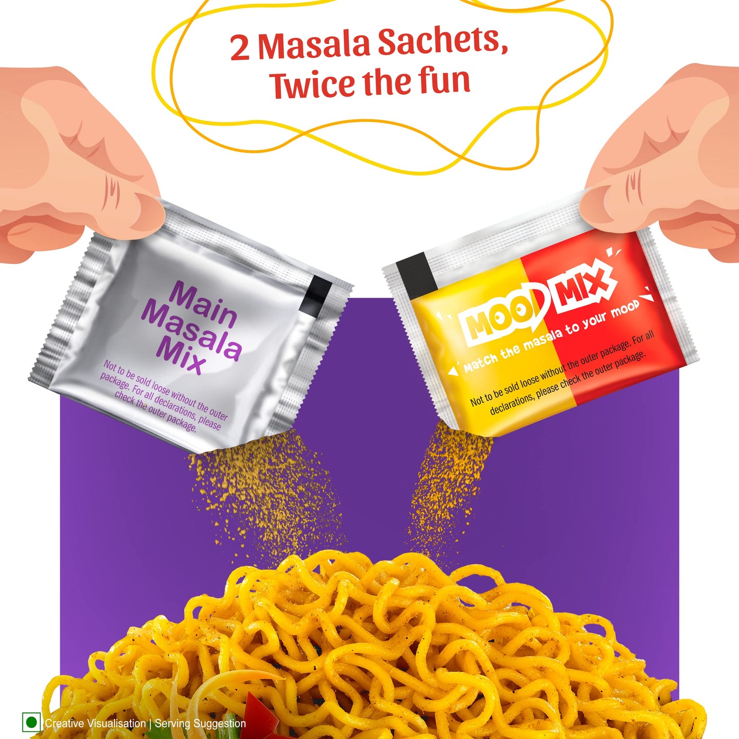 Sunfeast YiPPee! Mood Masala, Instant Noodles (Pack of 4), 280g