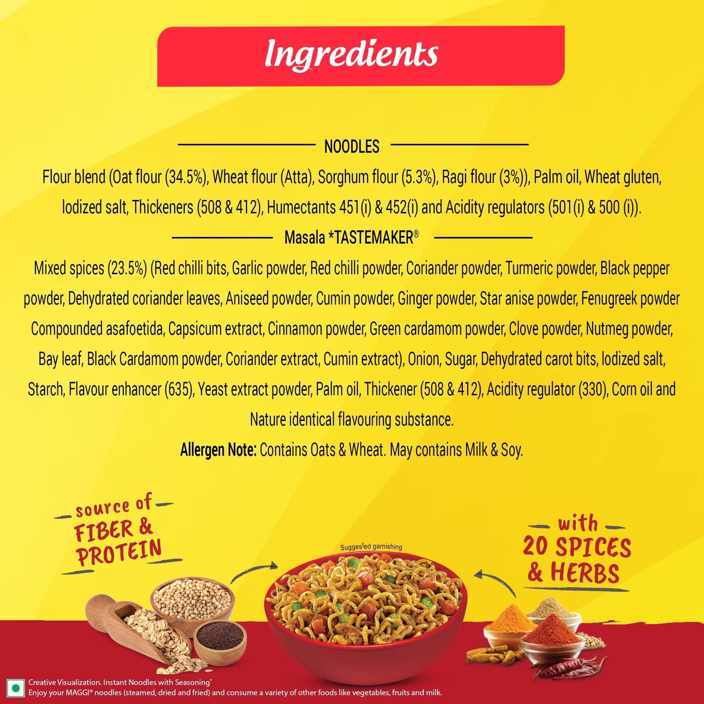 Nutri-Licious Masala Oats Instant Noodles With Millet Magic