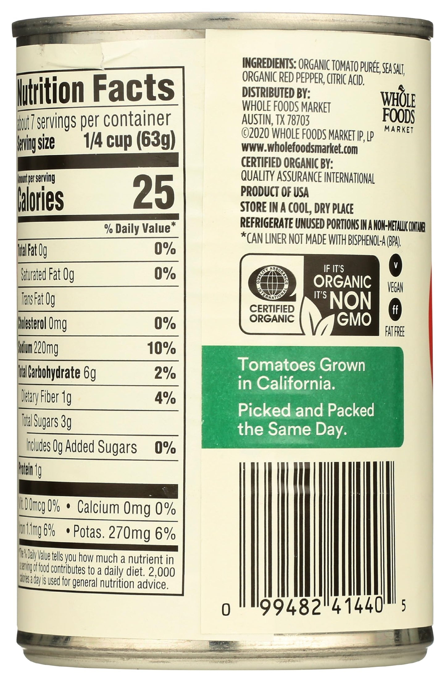 365 by Whole Foods Market, Organic Tomato Sauce, 15 Ounce
