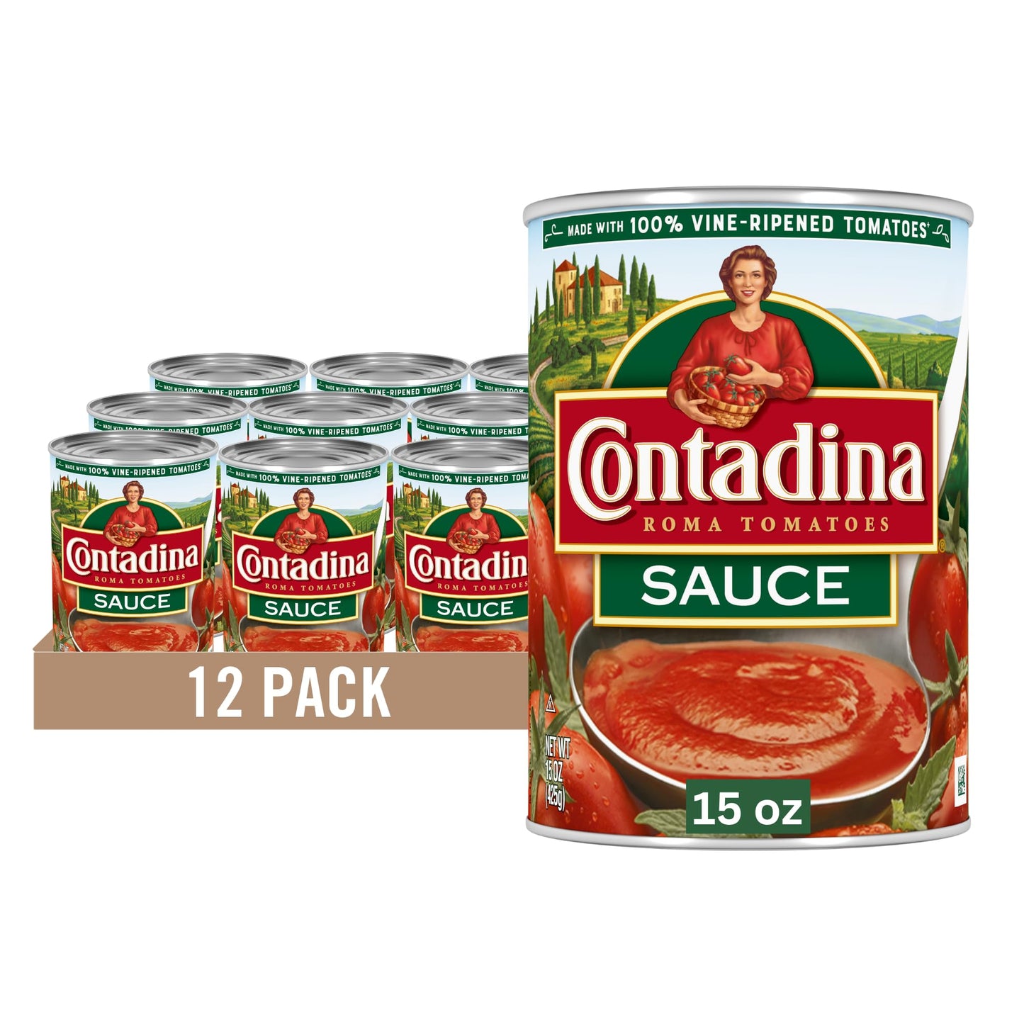 Canned Tomato Sauce, 12 Pack, 15 oz Can