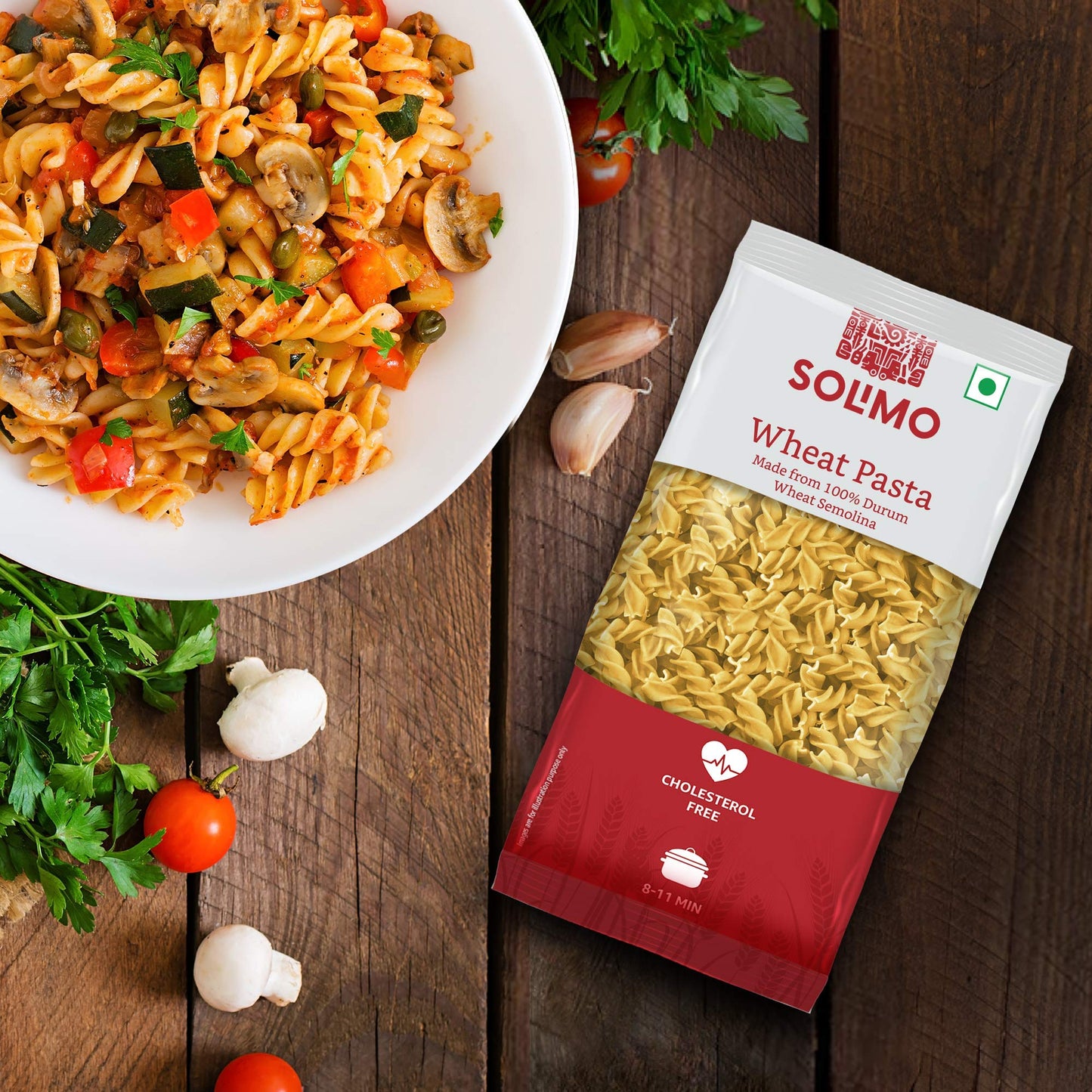 Amazon Brand - Solimo Durum Wheat Fusilli Pasta| 500 g Pack of 2