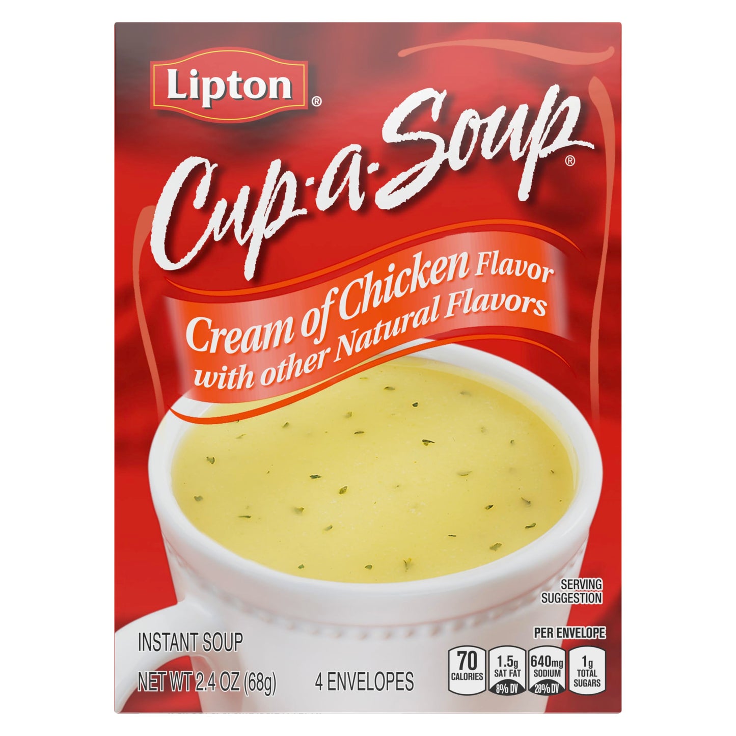 Lipton Instant Soup Cream of Chicken 4 Count For a Warm Cup of Soup