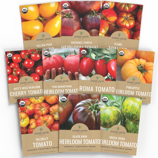 Organic Tomato Seeds Variety Pack - 10 Individual Packs