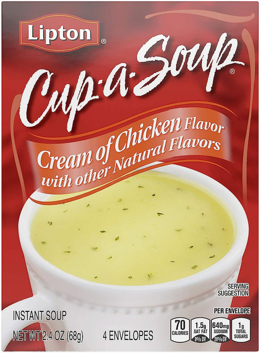 Lipton Cup-A-Soup Cream of Chicken, 2.4 Ounce (Pack of 6)